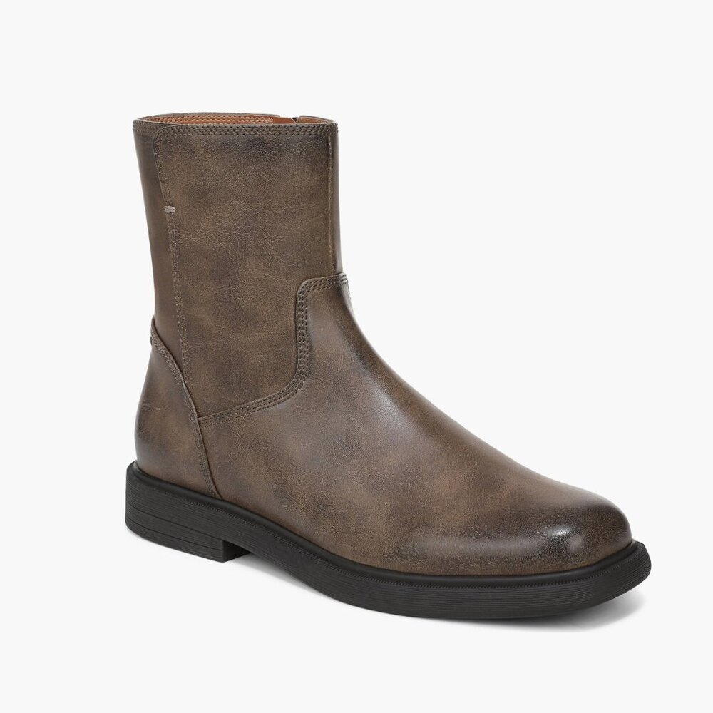 Franco Sarto Pavla Bootie Brown Faux Leather Ankle Boots Size 7M NEW